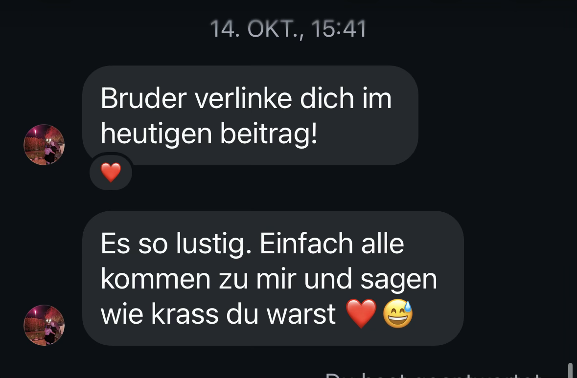 Feedback nach einer Party
